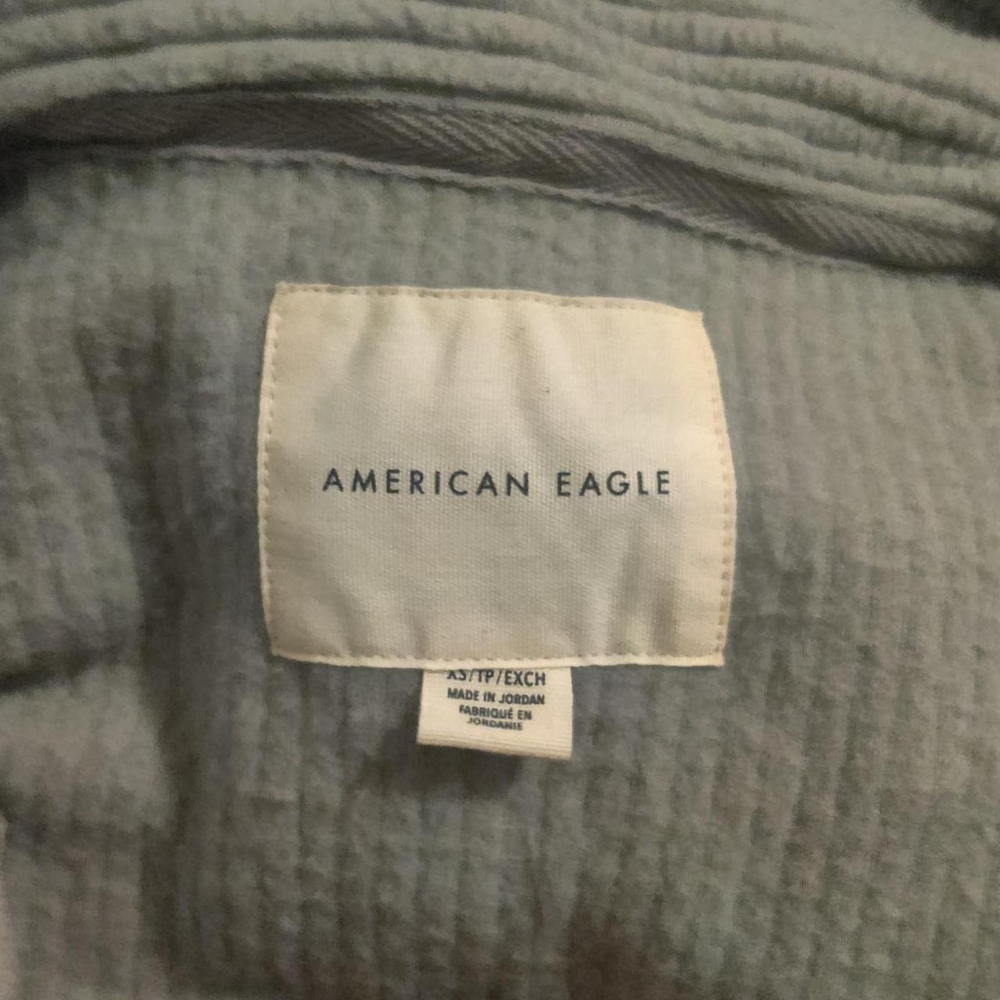 American Eagle Ribbed Button Front Shacket Teddy … - image 3